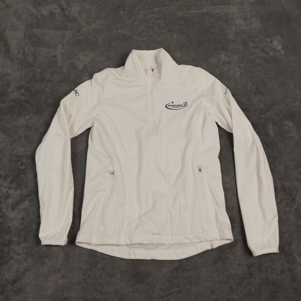 Nike Golf Jacket Women's Small White EMC Deutsche ChampionshipWindproof Half-Zip